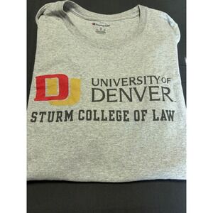 Champion University of Denver Sturm College of Law T-Shirt Mens XL Gray DU Tee